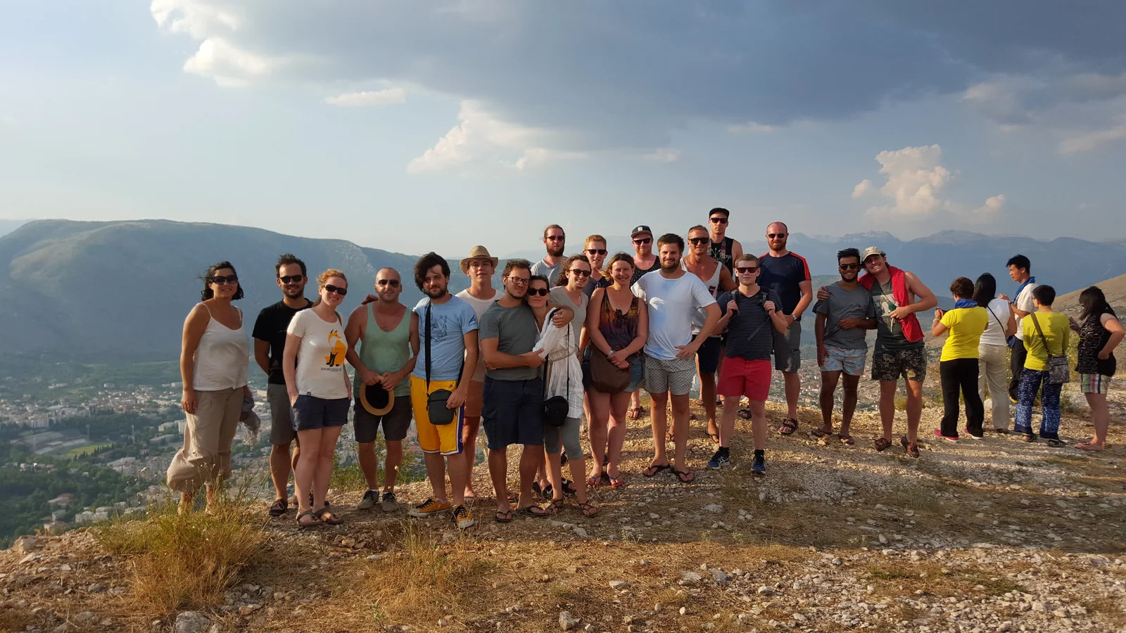 Private driver tour guests at a Herzegovina viewpoint — custom itinerary around Kravica
