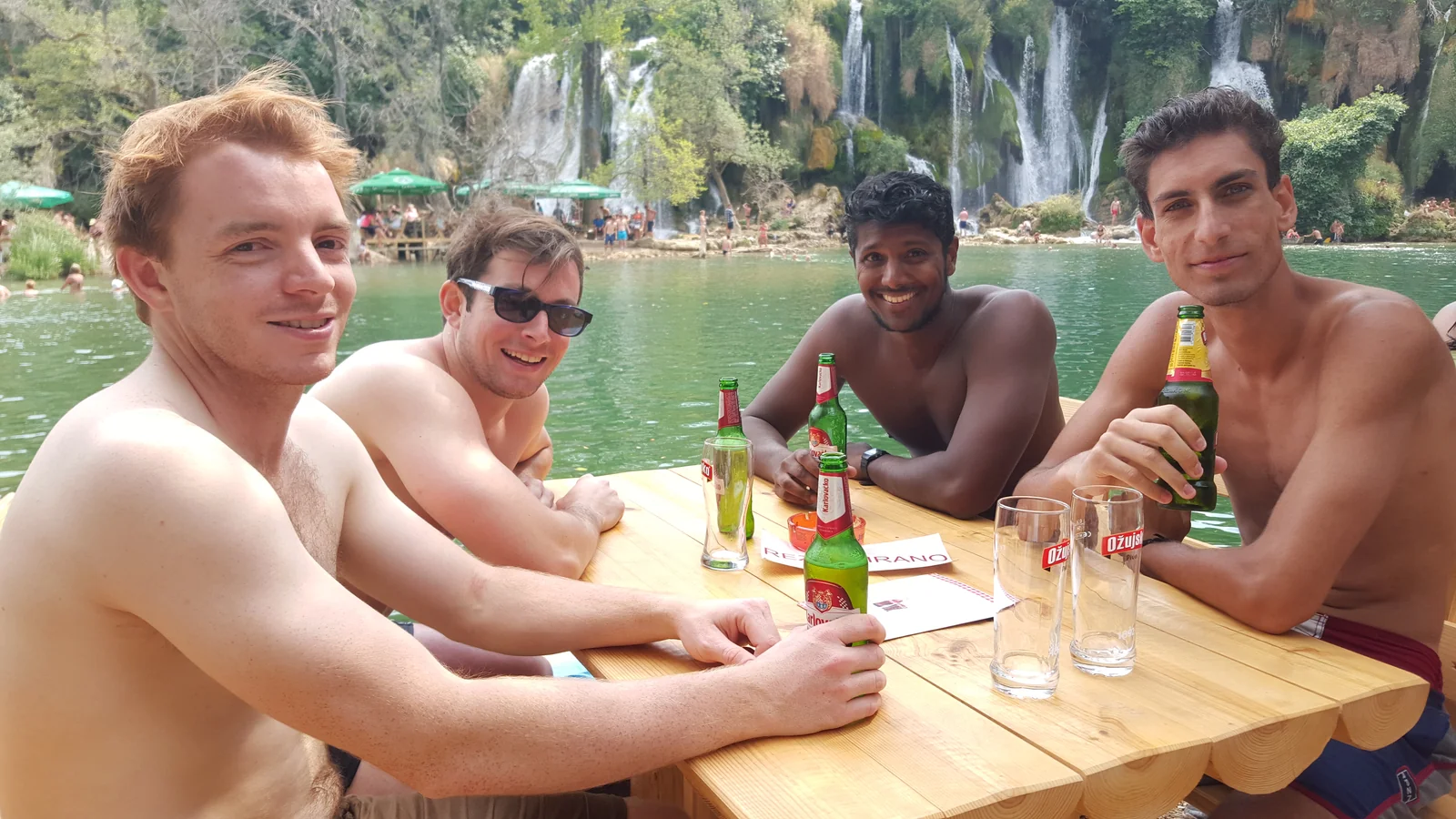 Guests at Kravica Waterfall pool
