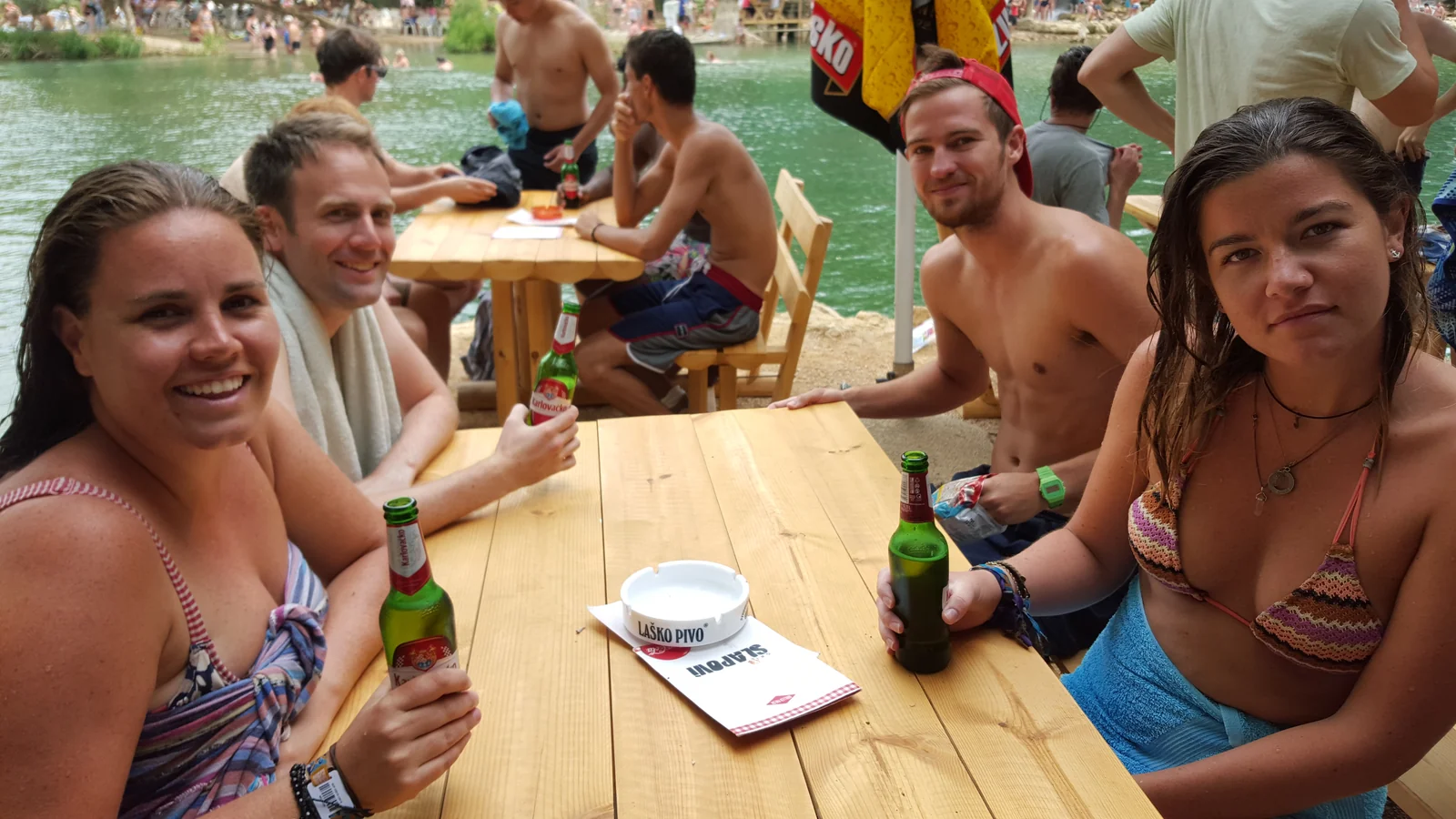 Guests swimming at Kravica